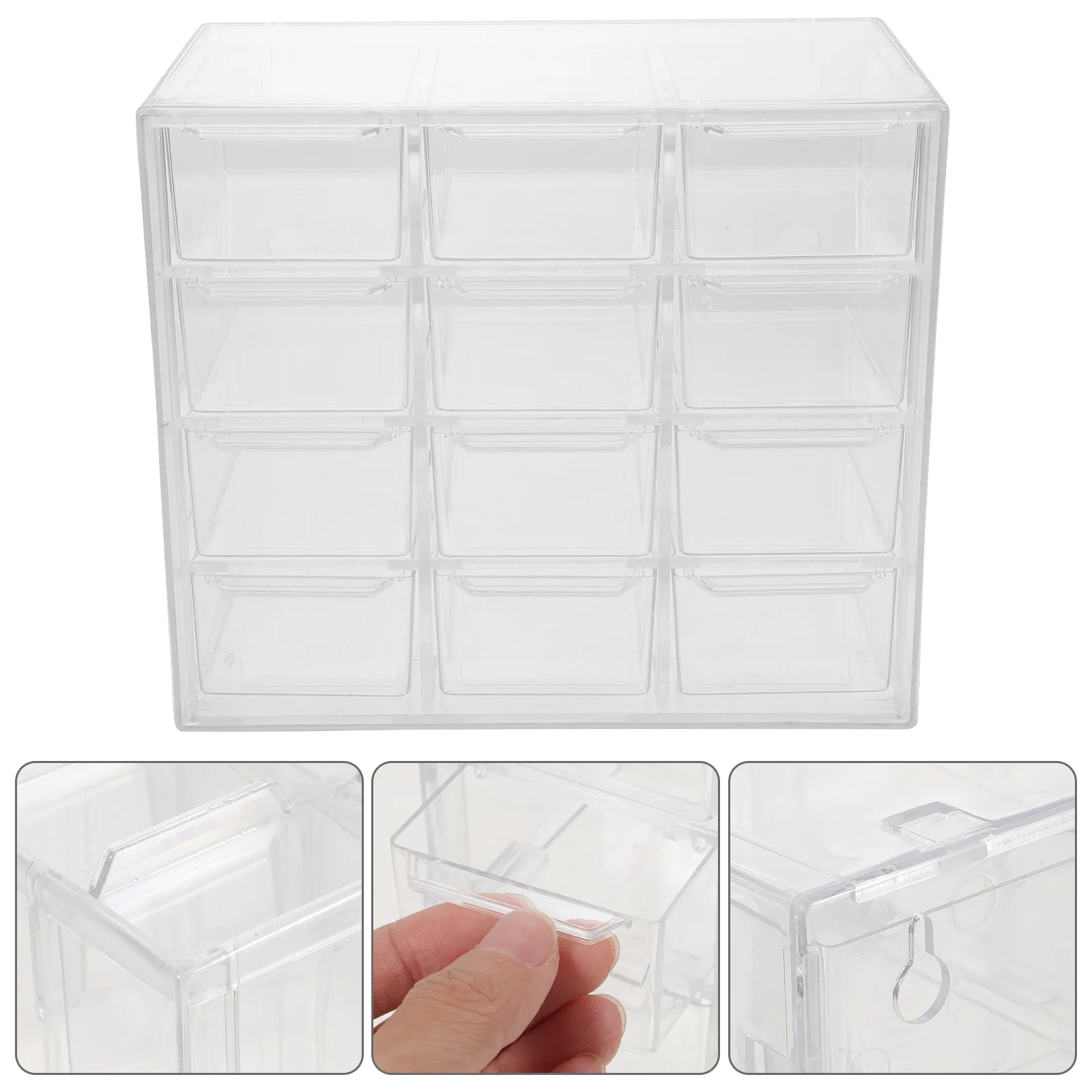 

Multi-Grid Dustproof Storage Box Practical Drawer Organizer Jewelry Case Tabletop Makeup Storage Box Household