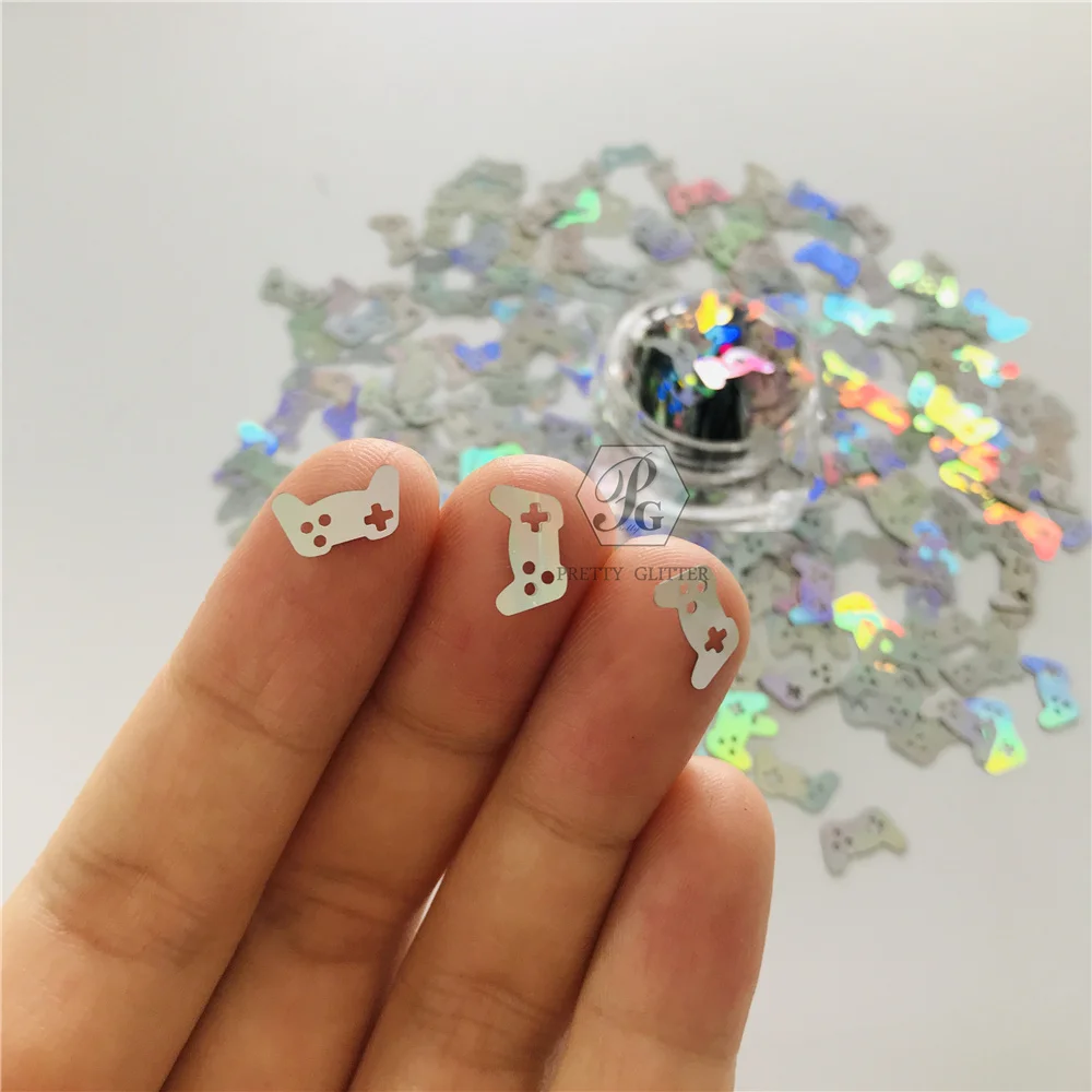 PrettyG Jessica Wholesale Bags Game Controller Sequin Glitter Shape Holographic Glitter For Resin DIY Nail Art Decoration