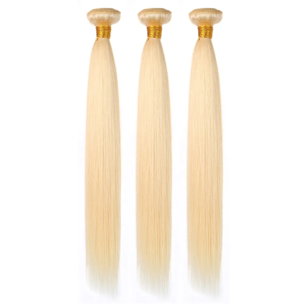 613 Blonde Straight Hair Bundles Remy Human Hair Extension Honey Blonde Bundles 10-30 Inch 50g/Pcs Remy Hair Weave Extensions