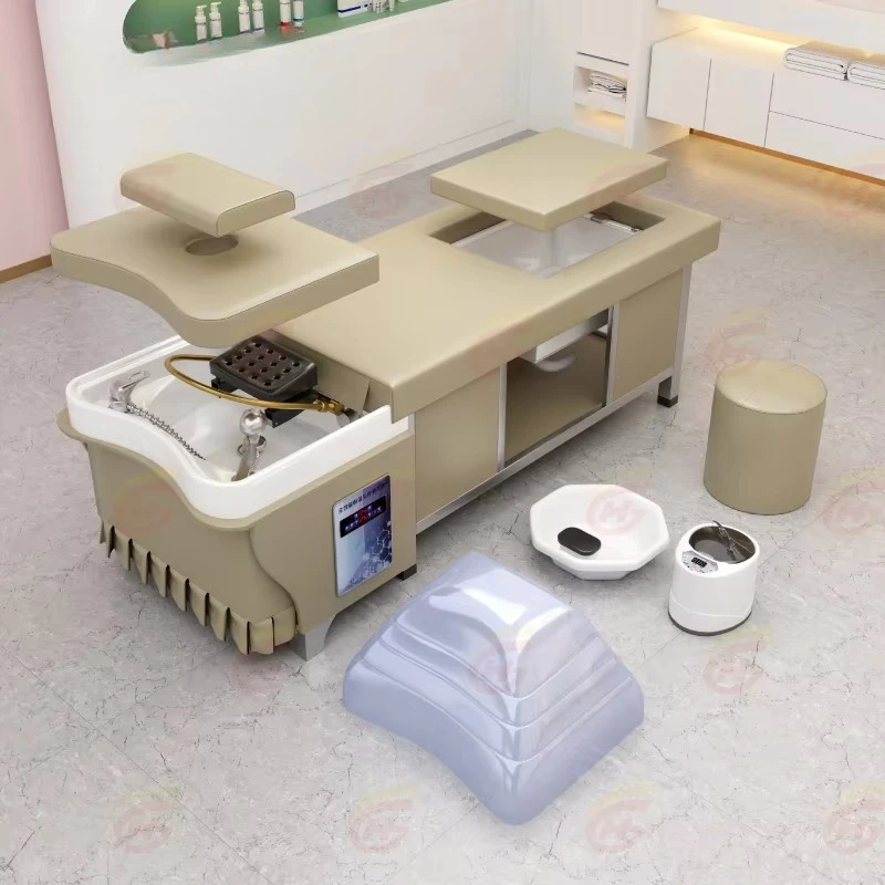 

Head Spa Lay Down Washing Hair Chair Salon Electric Pedicure Massage Shampoo Tables Bed with Water Circulation Steamer