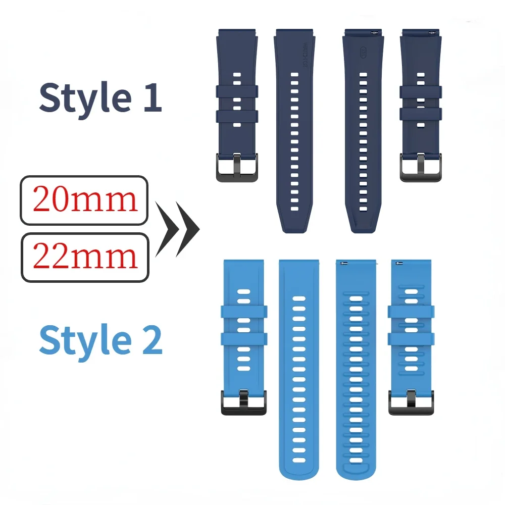 20 22mm Silicone Strap For Xiaomi Watch 2 Pro Watchband For Xiaomi Watch S3 S2 S1 Mi Watch Color 2 Bracelet Amazfit GTR 4 3 2e