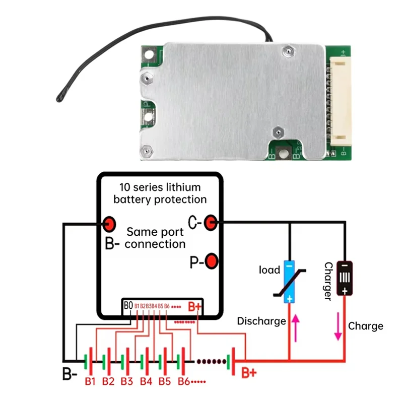 

【Buy Now】10S 36V 30A Li- Protection Board Li- Cell 18650 Protection BMS PCB Board With Balance For Electric Car Inverter