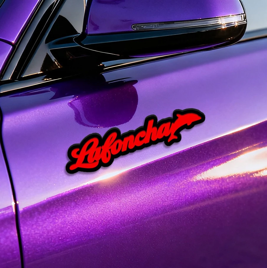 Personalized Dolphin Themed Acrylic Car Sticker Lafoncha Cursive Decal Trendy Auto Styling Accessory for Car Motorcycle & Gifts