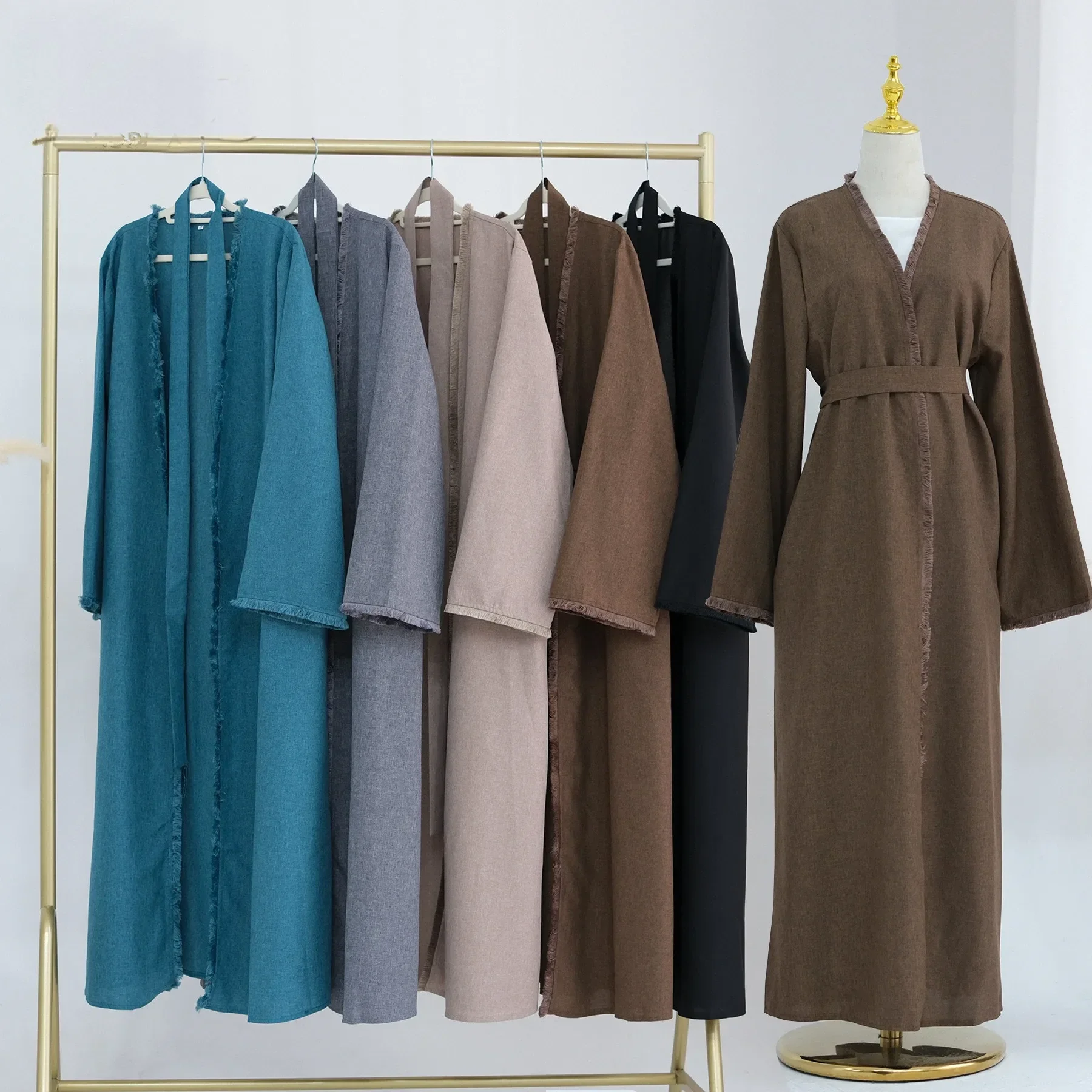 Eid Ramadan Quaste Abayas für Frauen Muslimischen Modest Kleid Türkei Kaftan Islam Jalabiya Robe Kebaya Kaftan Marocain Femme Kimono