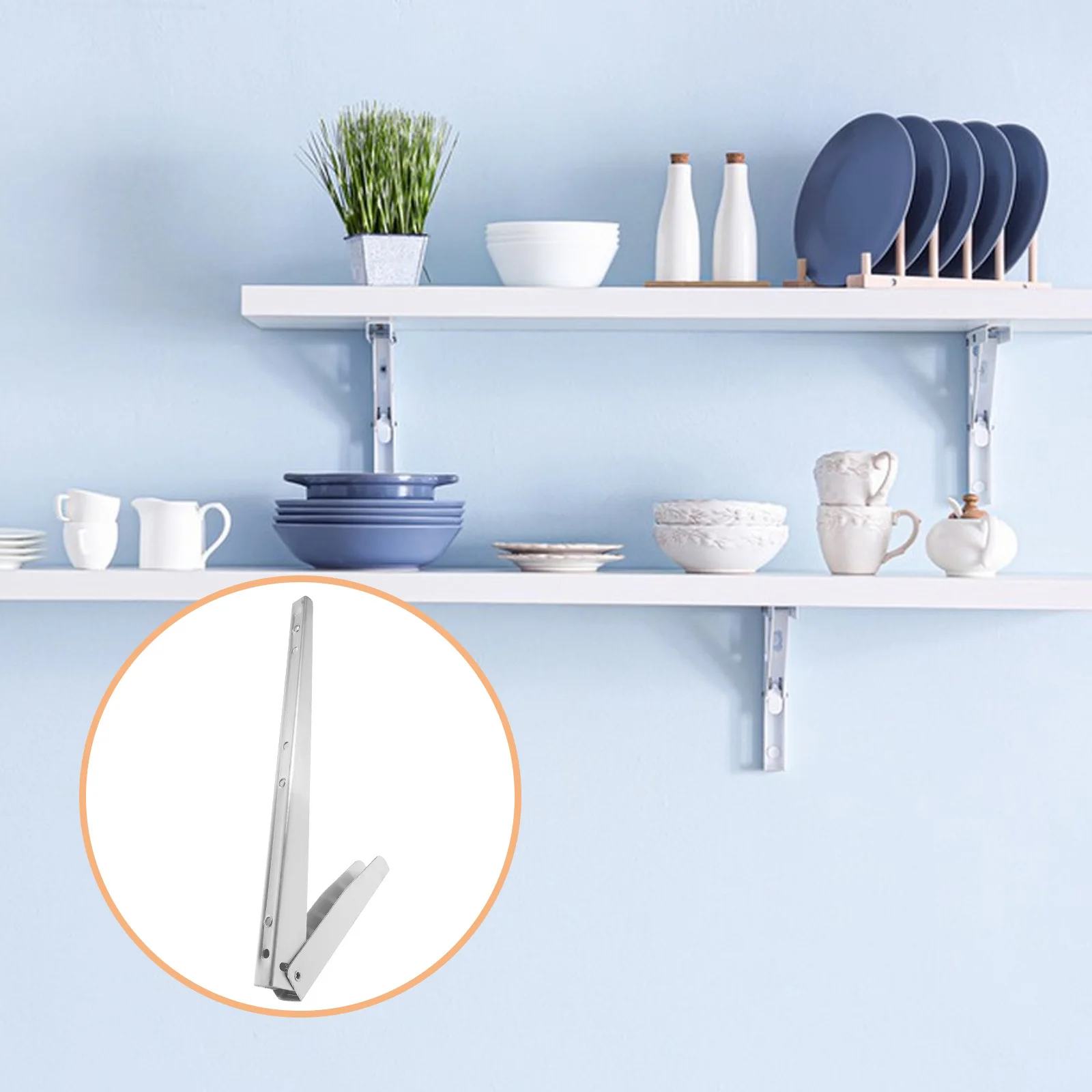

Stainless Steel Folding Shelf Support Bracket Durable Wall Mounted Frame Practical for Home Store Organization