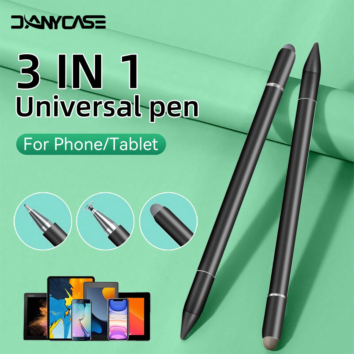 

Universal Stylus Pen 3 in 1 Pencil for iPad Samsung No Charging Phone Tablet Pen Screen Touch Pencil