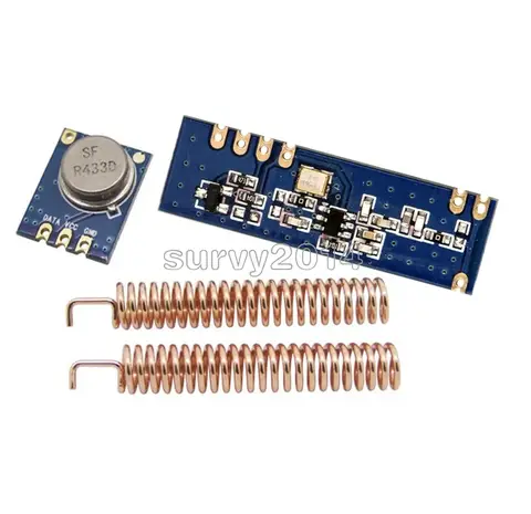 433MHz 100 Meters Wireless Module Kit ASK Transmitter STX882 + ASK Receiver SRX882 + 2Pcs Copper Spring Antenna