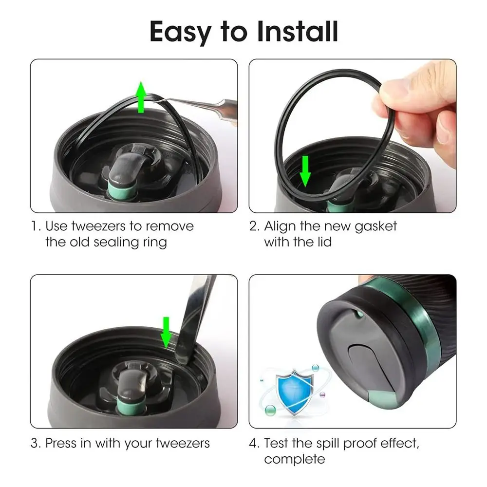 4pcs Seal Replacement for Contigo Snapseal Byron Travel Mug 16oz & 20oz, Silicone Sealing Ring(Mug not Include)