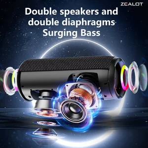 Zealot S49 Pro 20W BTワイヤレススピーカー、屋外ポータブルサブウーファースピーカー、3000mAhバッテリー、10時間のプレイタイムラウドステレオ。 8ベストセールスZealot S -№1