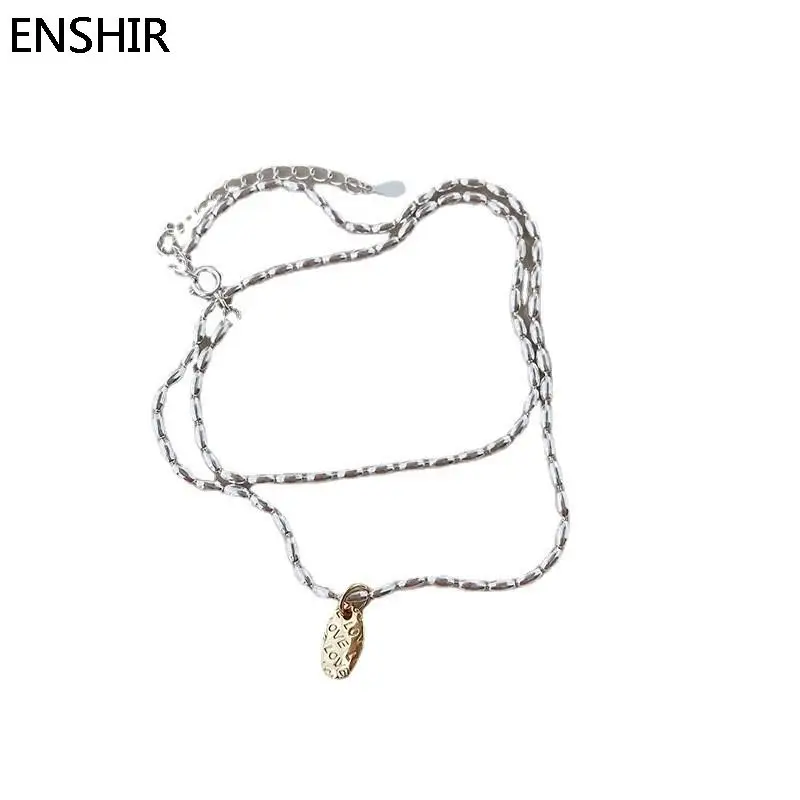 ENSHIR Grain Shape Letter Necklace for Women New Fashion Simple Design Clavicle Chain Party Jewelry Wholesale Dropshipping