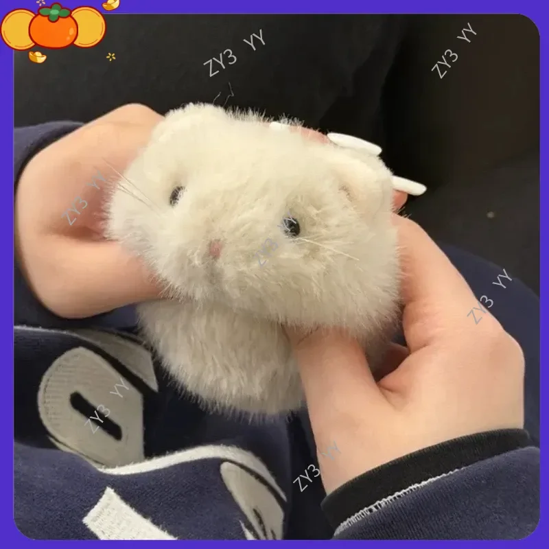 13cm Squeaky Hamster Plush Keychain  Soft Stress Relief Toy  Cute Screaming Hamster Bag Charm  Kawaii Funny Hanging Gift