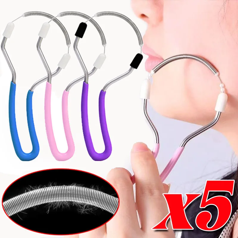 1/5pc Painless Face Epilator Fine Hair Fetal Hair Manual Spring Facial Hairs Removal Remove Unwanted Hair on Upper Lip Chin Tool