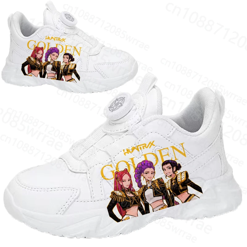 

2025 New KPop Demon Hunters children girl shoes High quality genuine leather running Youth student casual sports shoes