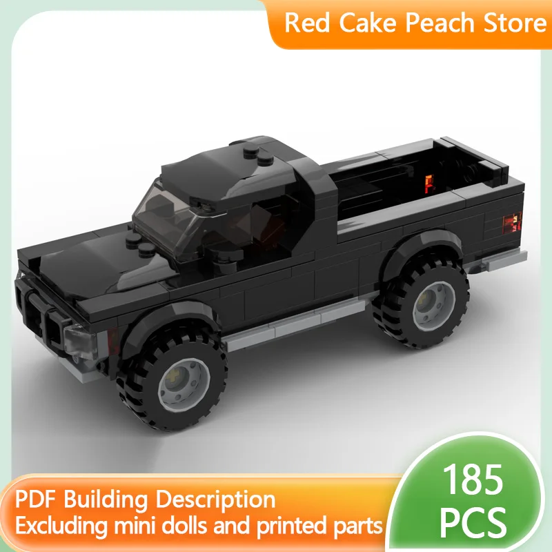 

Модель городской автомобиль MOC, строительные кирпичи, черный грузовой пикап, модульная технология, детские праздничные подарки, сборка игрушек, костюм