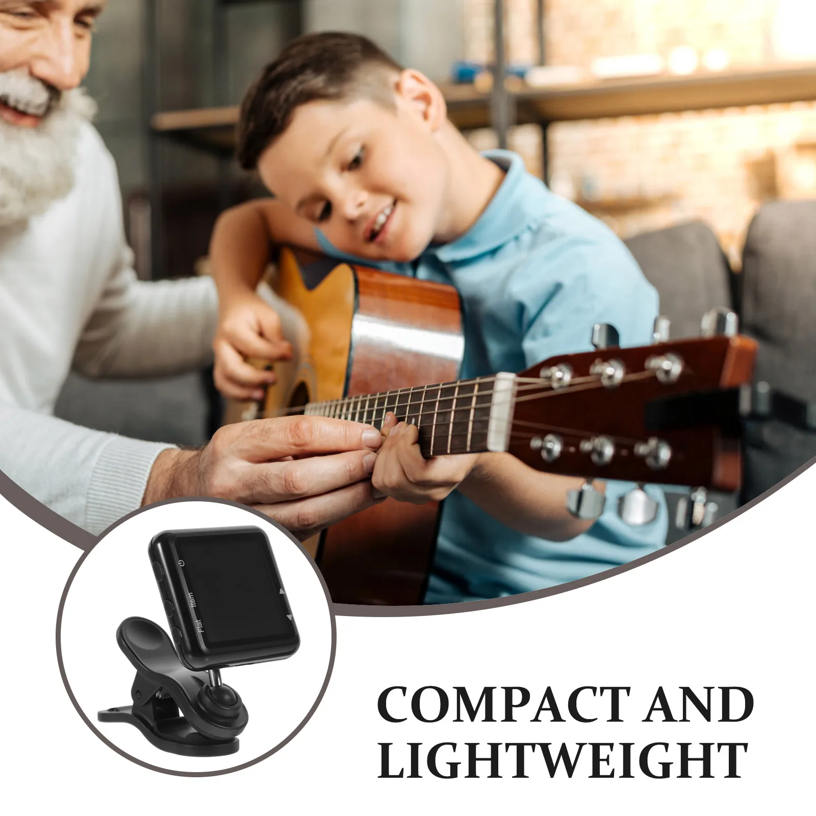 

Tuner for Violin Clip on Guitar Electric Mini Black Acoustic Adjustable Tuning Rechargeable