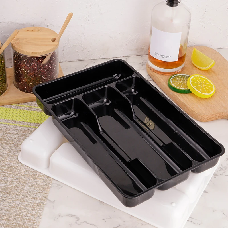 Cutlery Organizer Box Separation Storage Box Tableware Drawer Organizer Eco-Friendly PP Kitchen Spoon Knife Cutlery Tray Holder