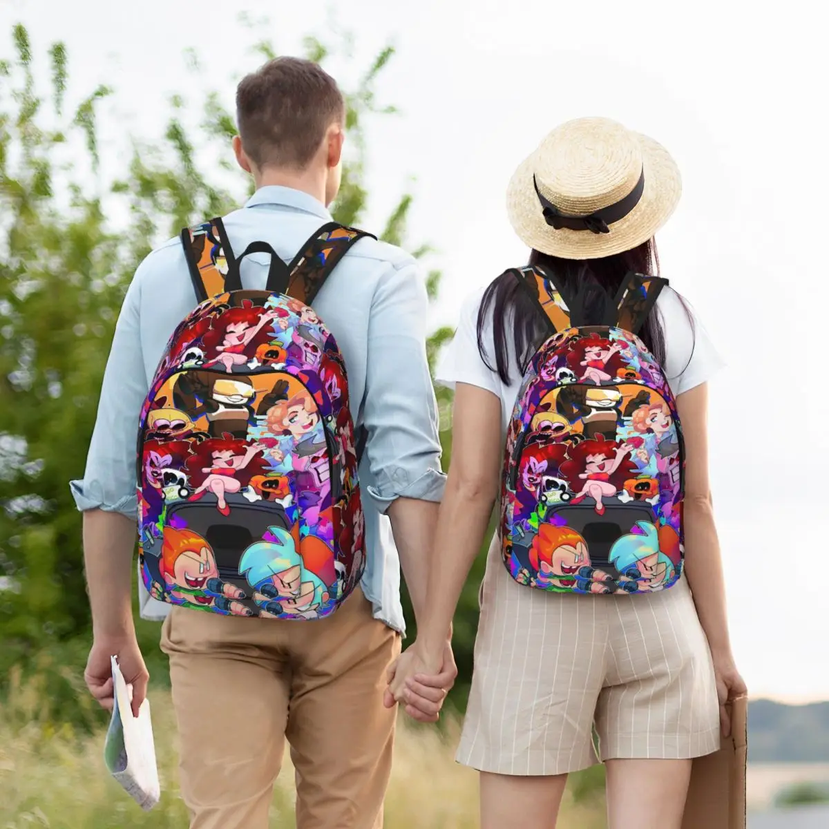 Friday Nacht Funkin Rucksack für Jungen Mädchen Kinder Schüler Schule Bücher tasche Fnf Spiele Gamer Leinwand Daypack Kindergarten Primär tasche