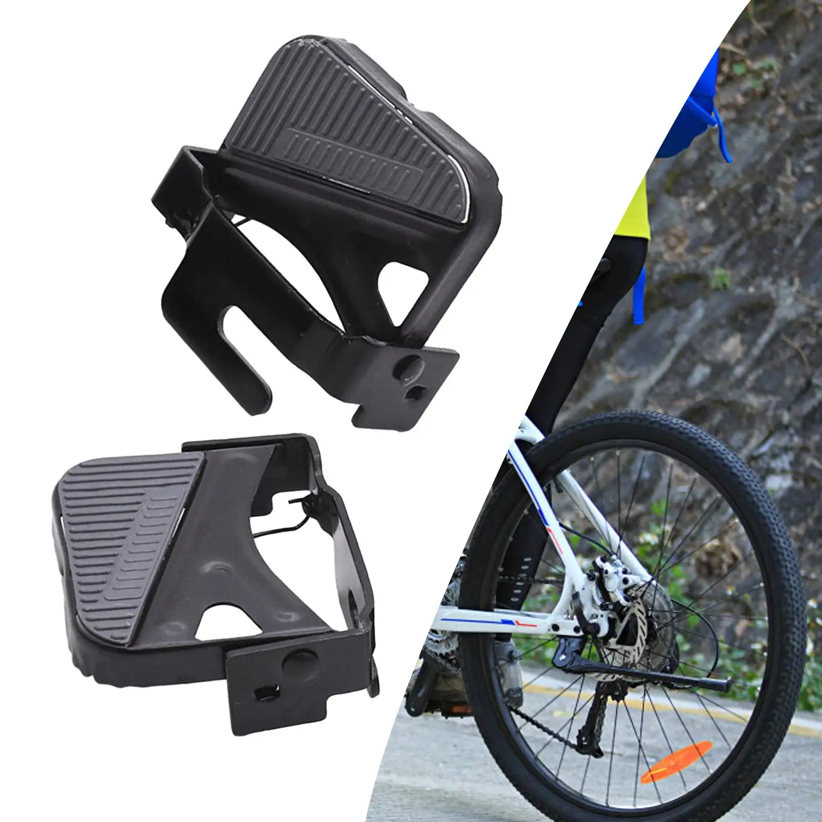 1 Pair Bike Rear Pedal, Folding Footrests, Foldable Cycling Pedals, Bicycle Foot Pegs for BMX, Mountain Electric Bicycle