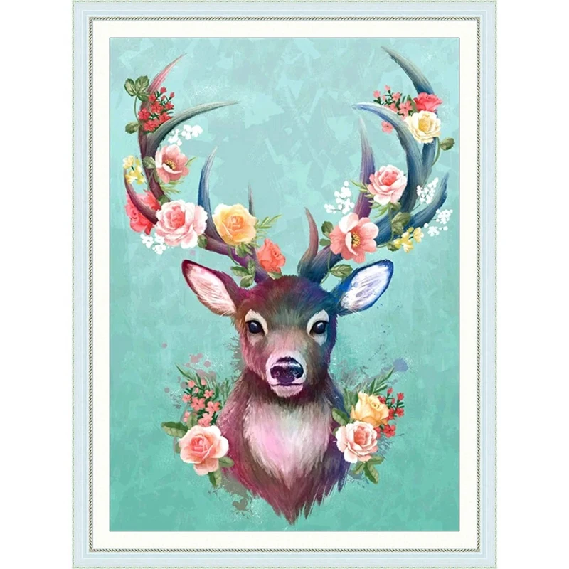 Deer Diamond Painting- Diamond Painting Kits, Full Coverage, Round Rhinestone, For Adults Craftwork For Indoor Decor