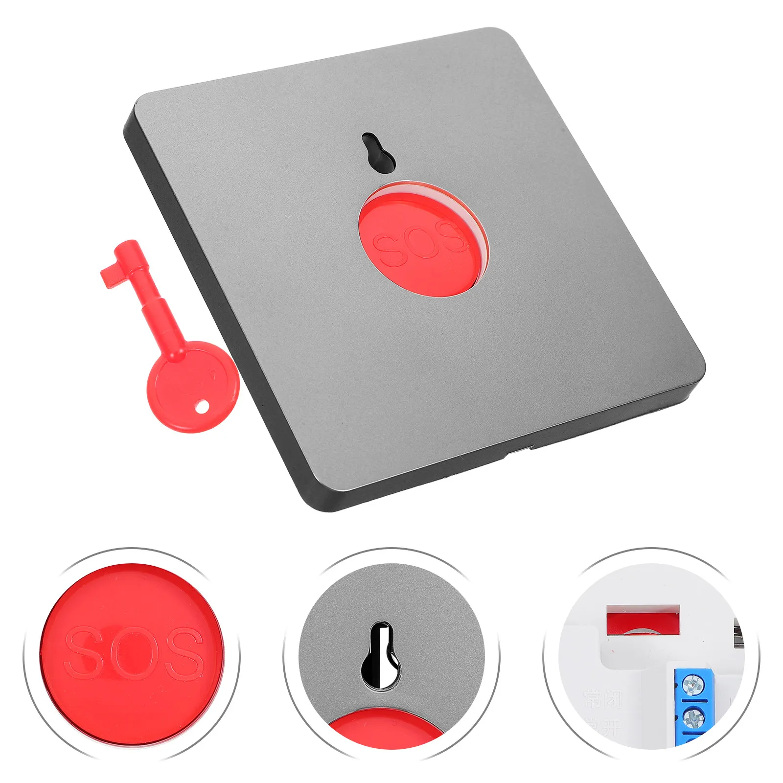 

2Pcs Manual Call Point Alarm Emergency Fire Button with Key Switch 86-Type Compact Design for Public Spaces Rapid Activation