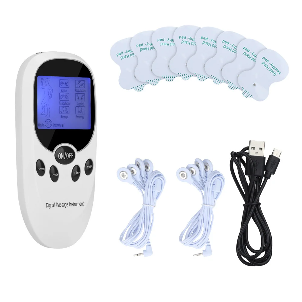 Instrumento de Massagem Portátil de Pulso Eletrônico Dual-Channel, Elétrico, Tipo de Controle Remoto, Pescoço e Cintura, Multifuncional, Doméstico