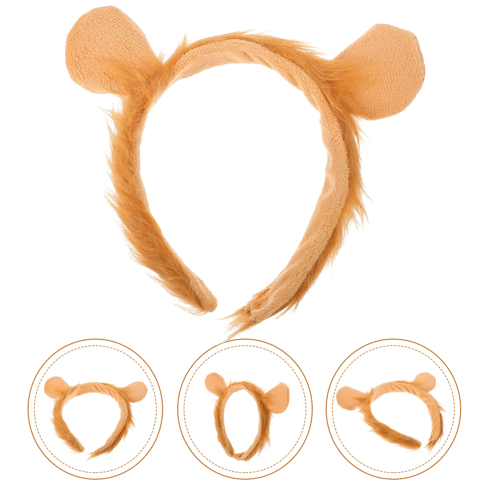 

Halloween Accessories Lion Ear Ears Headband Hairy Cosplay Headbands for Women Light Brown Party Miss