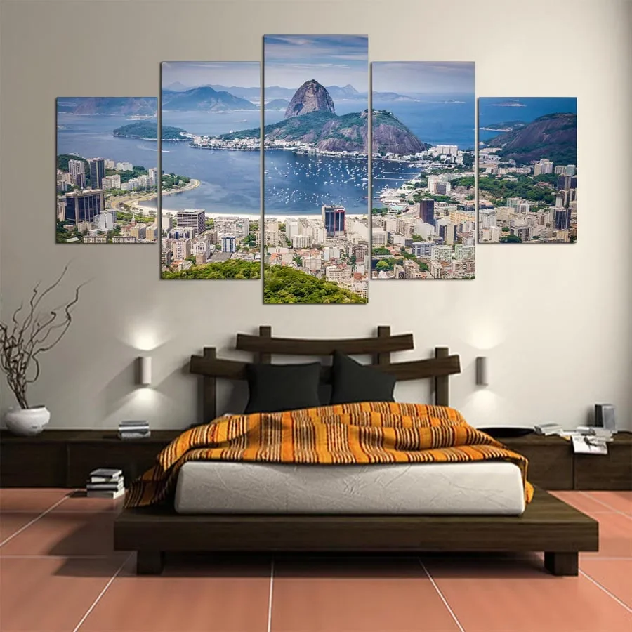 No Framed Canvas 5Pcs Brazil Rio DE Janeiro Wall Art Posters Pictures Home Decor Paintings Decorations Popart Canvas