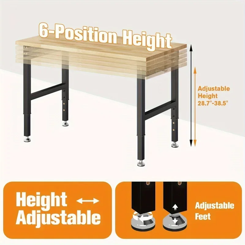 Adjustable Heavy Duty Workbench With 28.7-38.6