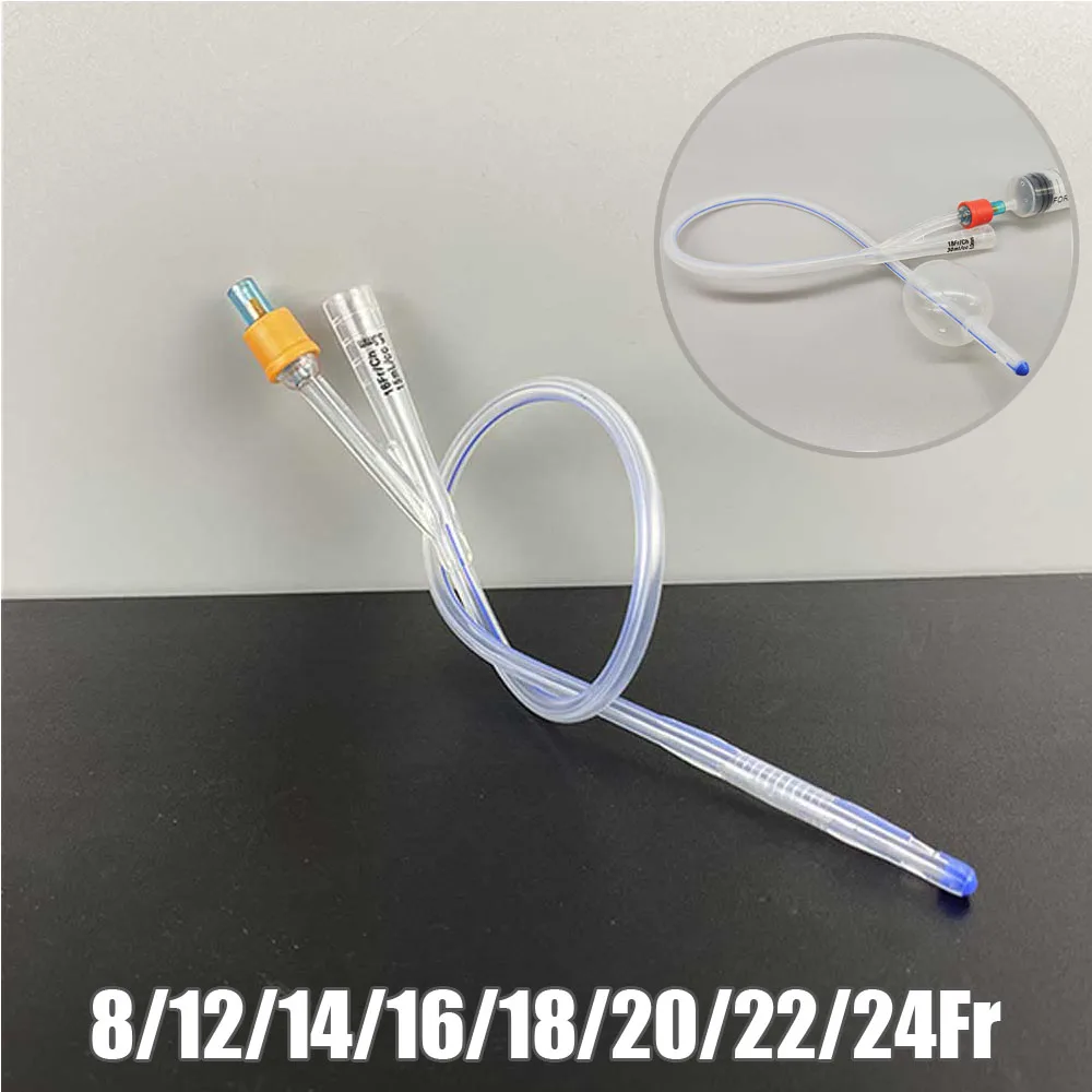 1Pc 12/14/16/18/20/22Fr Medical Disposable Silicone Urinary Catheter 2 Way Silicone Foley Balloon Catheter for Men Women
