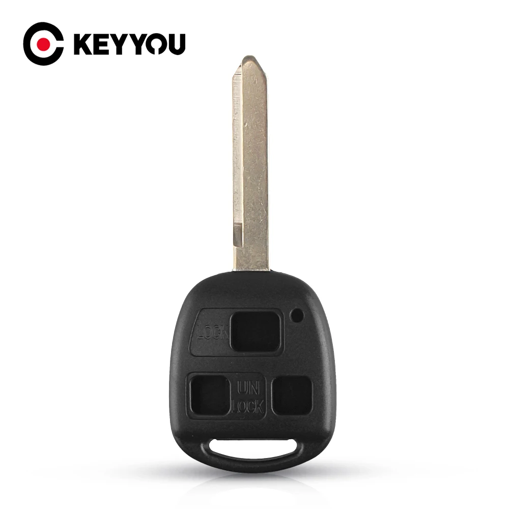 Keyyou 3 botões do carro remoto chave caso escudo fob para toyota yaris avensis corolla rav4 eco camry toy47 sem corte