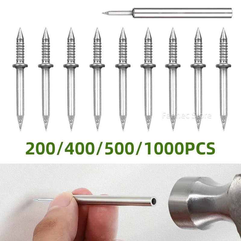 

Double-Head Seamless Nails with Sleeve Skirting Thread Rust-Proof Fixator for Wood 200/400/500/1000Pcs Metal Non-Marking Nails