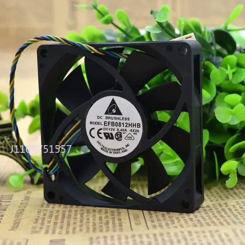 for Delta EFB0812HHB 8015 12V 0.4A 4-Wire PWM Intelligent Temperature Control Fan 8 cm