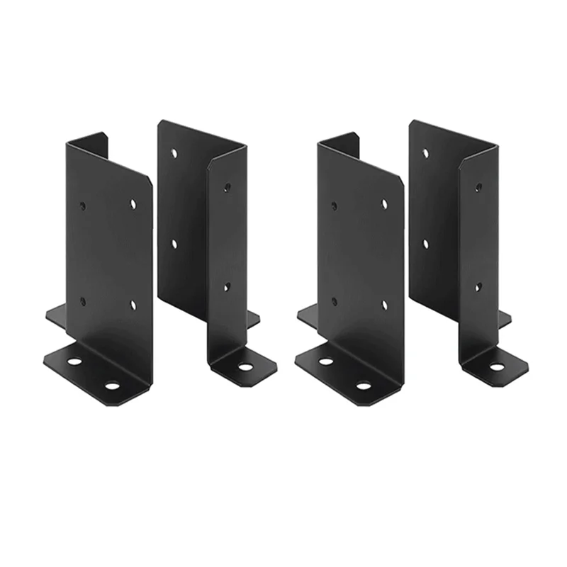 

ABCA-Post Base Bracket 4Pcs Adjustable Fits 2X4, 4X4, 6X6 Wood Fencing For Pergola, Mailbox Supports