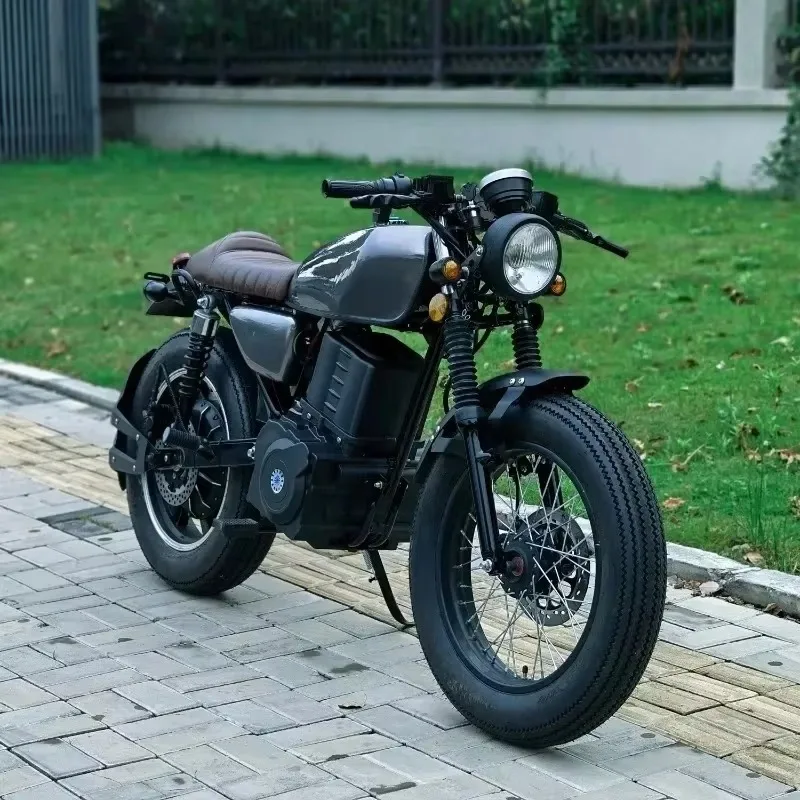 STROVAN  Motorcycle Factory Price CG 125 Vintage Style 5000W Motor 50Ah Lithium Battery Electric Motorcycle With Disc Brakes
