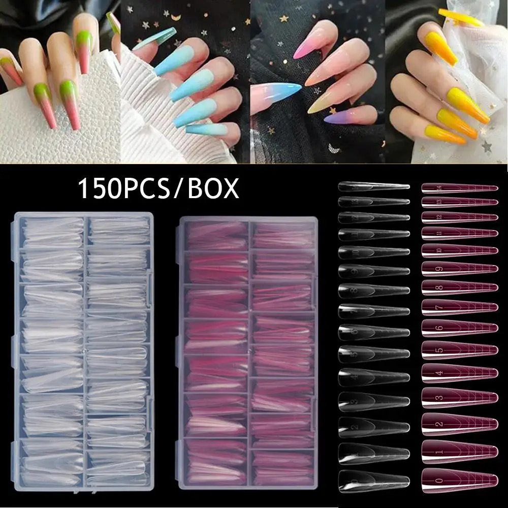 150pcs French Dual Nail Form With Edges Inside Full Cover Quick Building Mold Acrylic Top Forms For Extension False Nail Tips