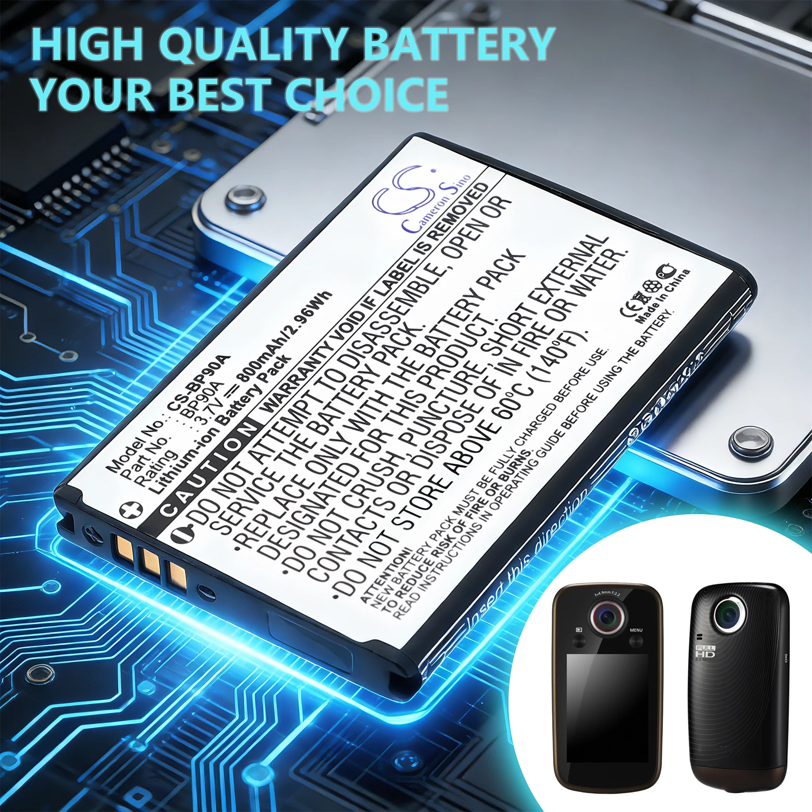 

Camera 800mAh Battery For Samsung BP90A BP-90A IA-BP90A HMX-E10WP HMX-E10BP HMX-E100P HMX-E10 SMX-E10 HMX-E110