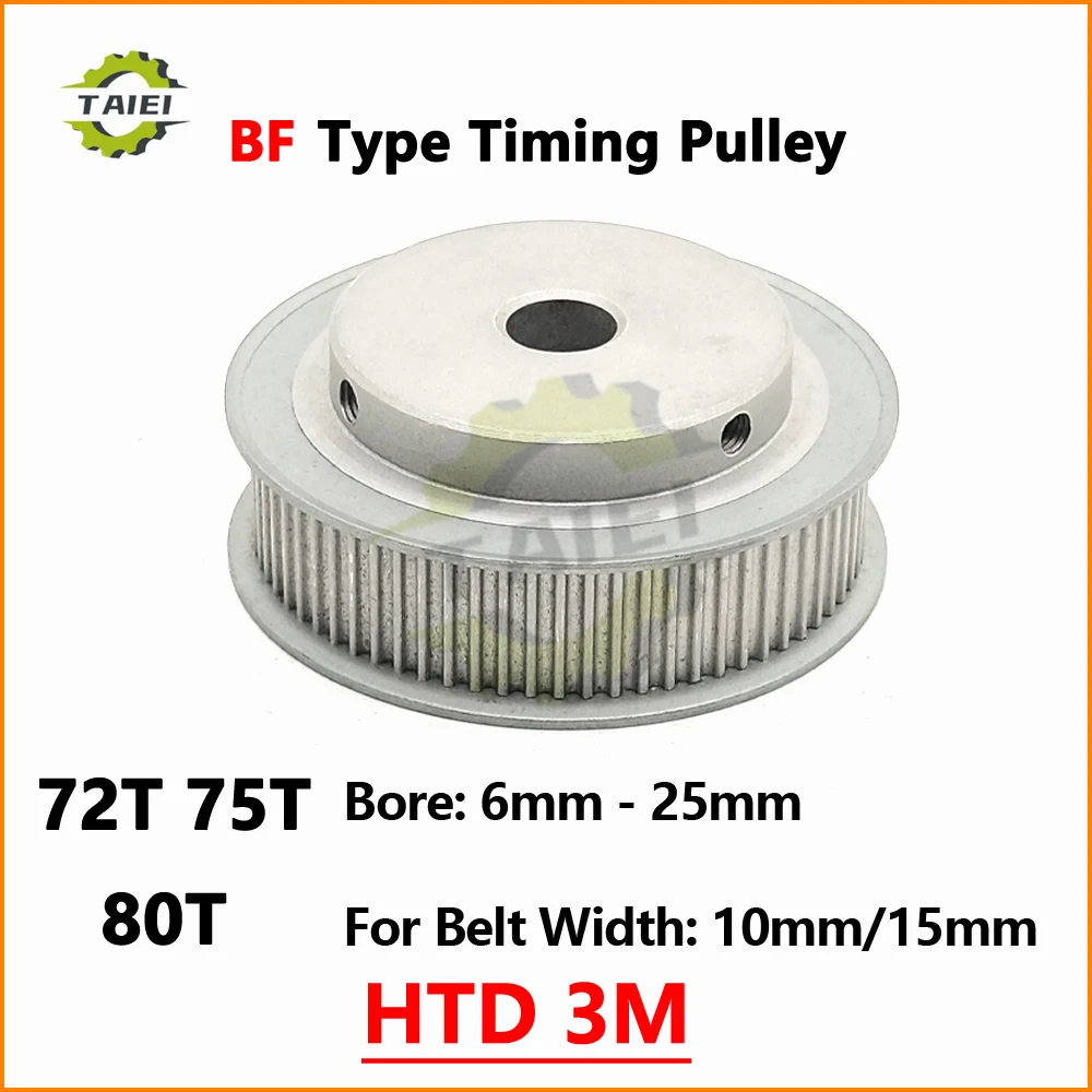 

HTD 3M 72 75 80 Teeth Synchronous Wheel Bore 6mm-25mm 3M Timing Pulley With Keyway For Belt Width 10/15mm 3M 80T Toothed Pulley