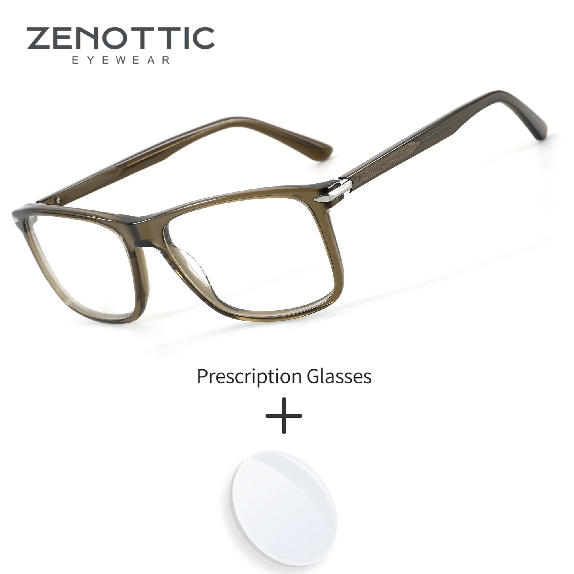 

ZENOTTIC Men XL Size Business Casual Rectangle Acetate with Blue Light Filter Lenses Prescription Glasses