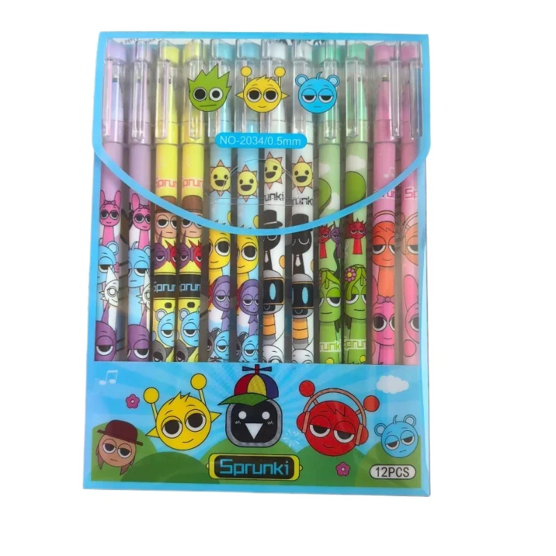 6/12Pcs/Box Gmae Cartoon Erasable Pen Blue Black Ink Magic Gel Pen School Office Writing Stationery Supply Children's Day Gift
