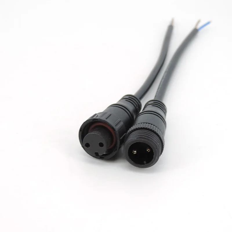 M12 M16 Waterproof 2 Pin core DC Male Female Jack nut IP65 Cable Wire power supply connector lead Plug for LED Strip light