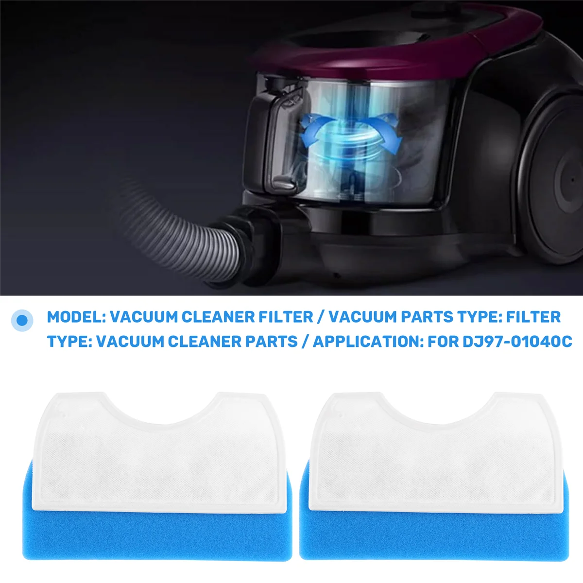 A26P 10 conjunto de filtro de esponja azul filtro de fígado de algodão branco para peças de aspirador de pó da série Samsung DJ97-01040C