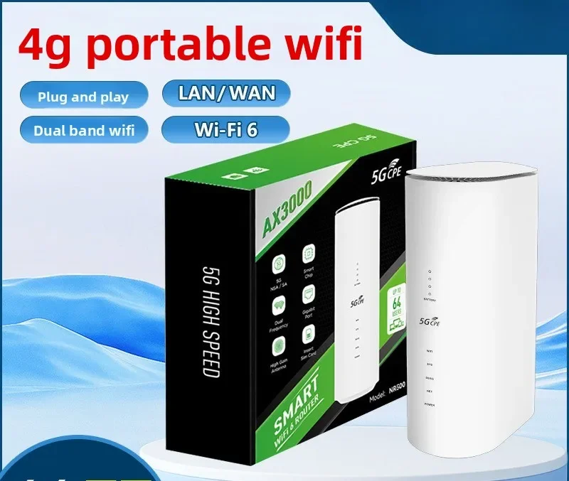 5G CPE router NR500 Eurasian version true 5G network SIM card slot Gigabit WIFI6 dual band 2.4G + 5.8G