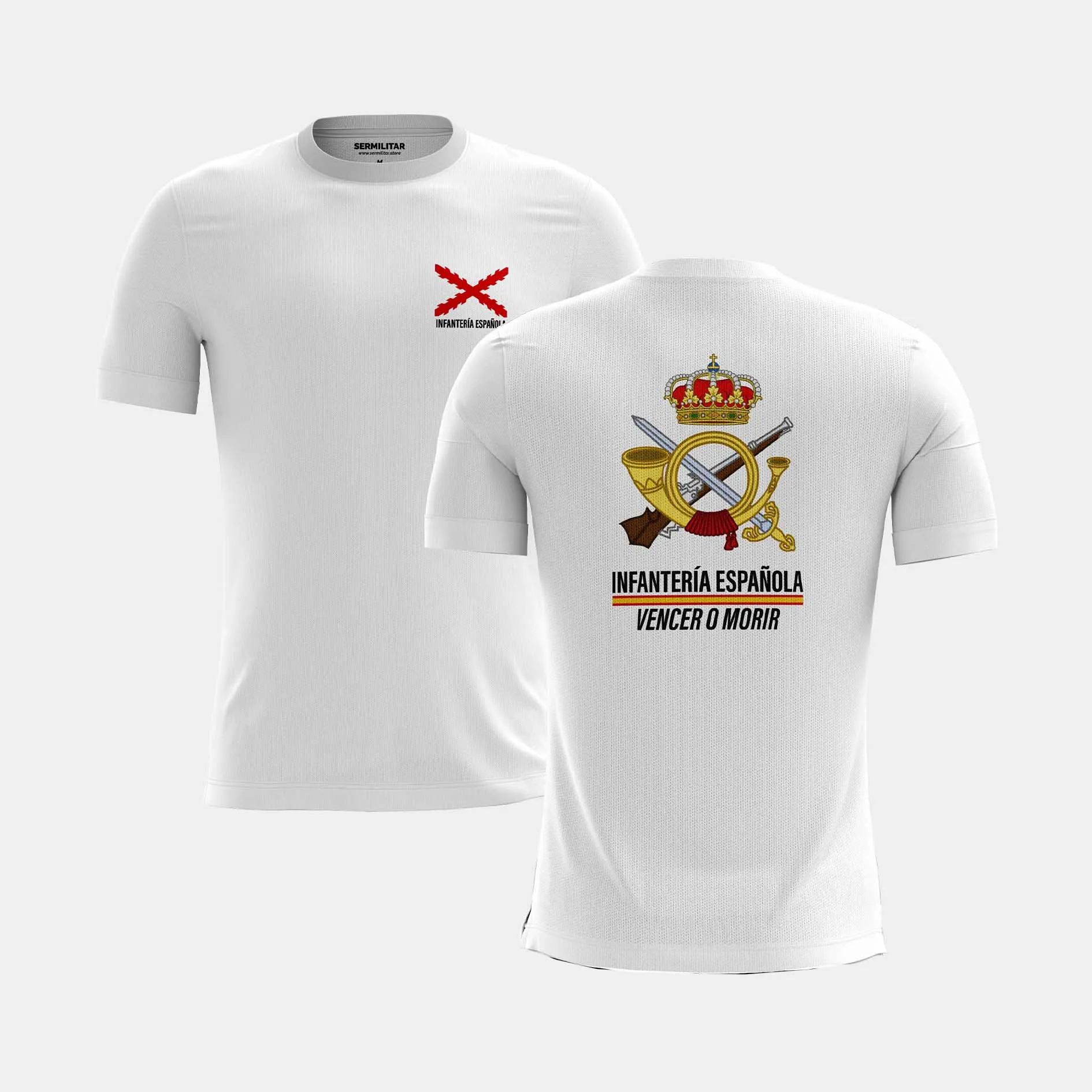 

Camiseta De Infantería Ligera Española "Vencer o Morir" T-Shirt Short Sleeve Casual 100% Cotton Shirt