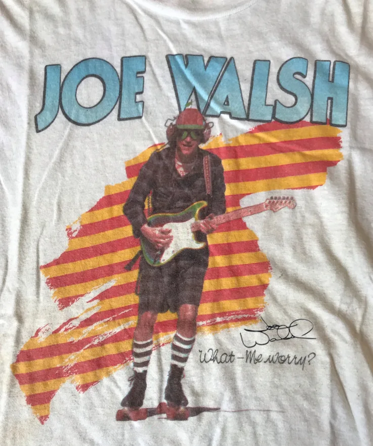 Vintage Joe Walsh 1983 Tour Signature Cotton White All Size T Shirt AA873