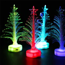 1/2 pcs Colorful LED Fiber Optic Nightlight Christmas Tree Lamp Light Children Xmas Gift