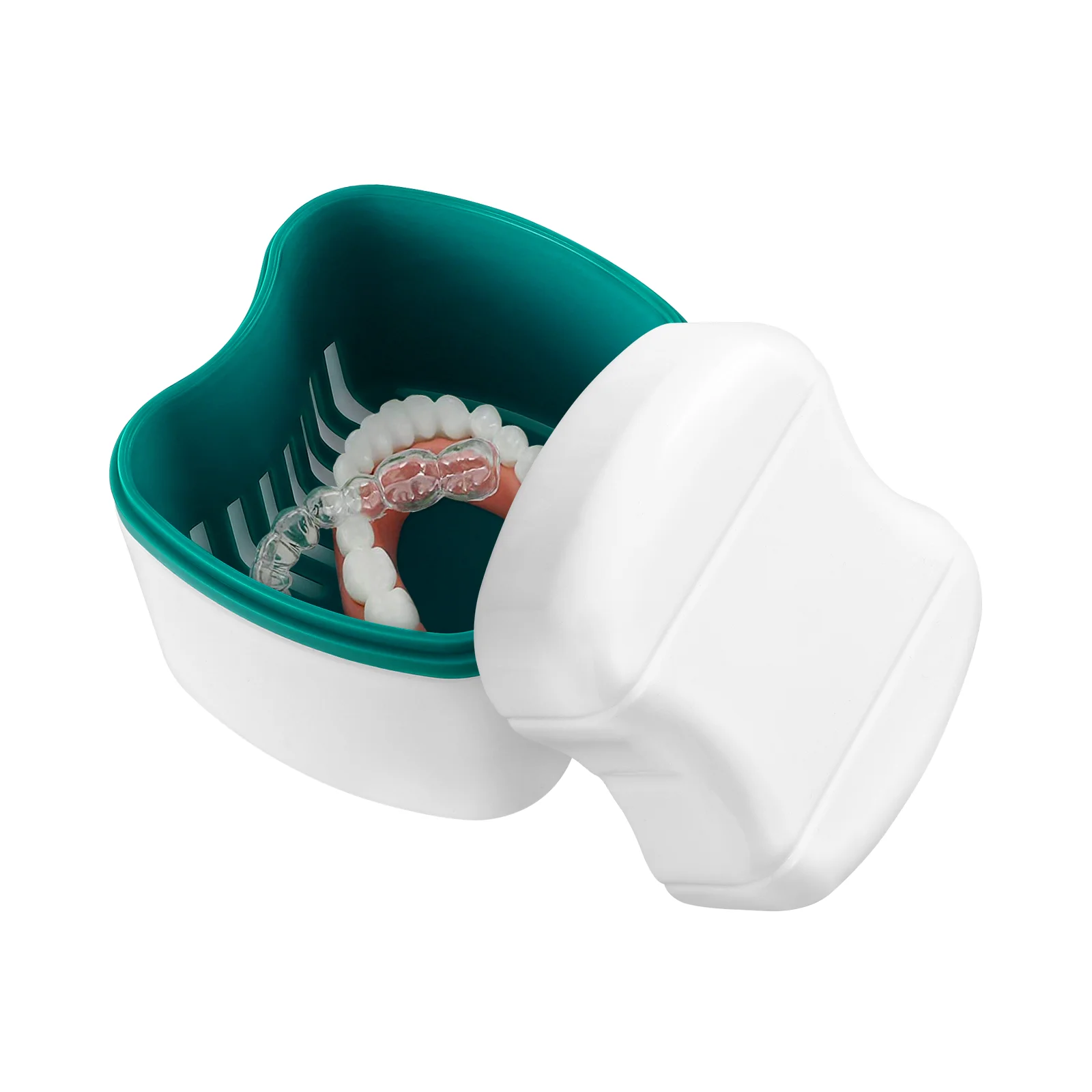 

Denture Bath Box Organizer Dental False Teeth Storage Box with Hanging Net Container Cleaning Teeth Case Artificial ToothBox