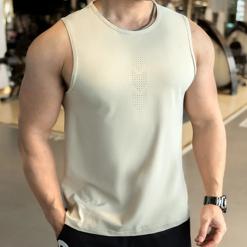 Men Running Cycling Athletics Breathable Tank Top Vest Speed Sports GYM Fitness Shirts Guys Sleeveless Clothing Athlete Singlet