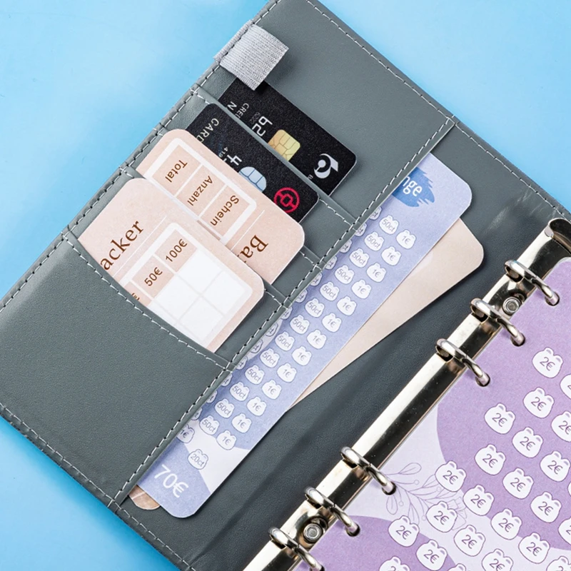 A6 Budget Planner Cash Envelope Savings Money 6 Hole Binder Crocodile Pattern Management PU Loose Leaf Notebook Marble Case