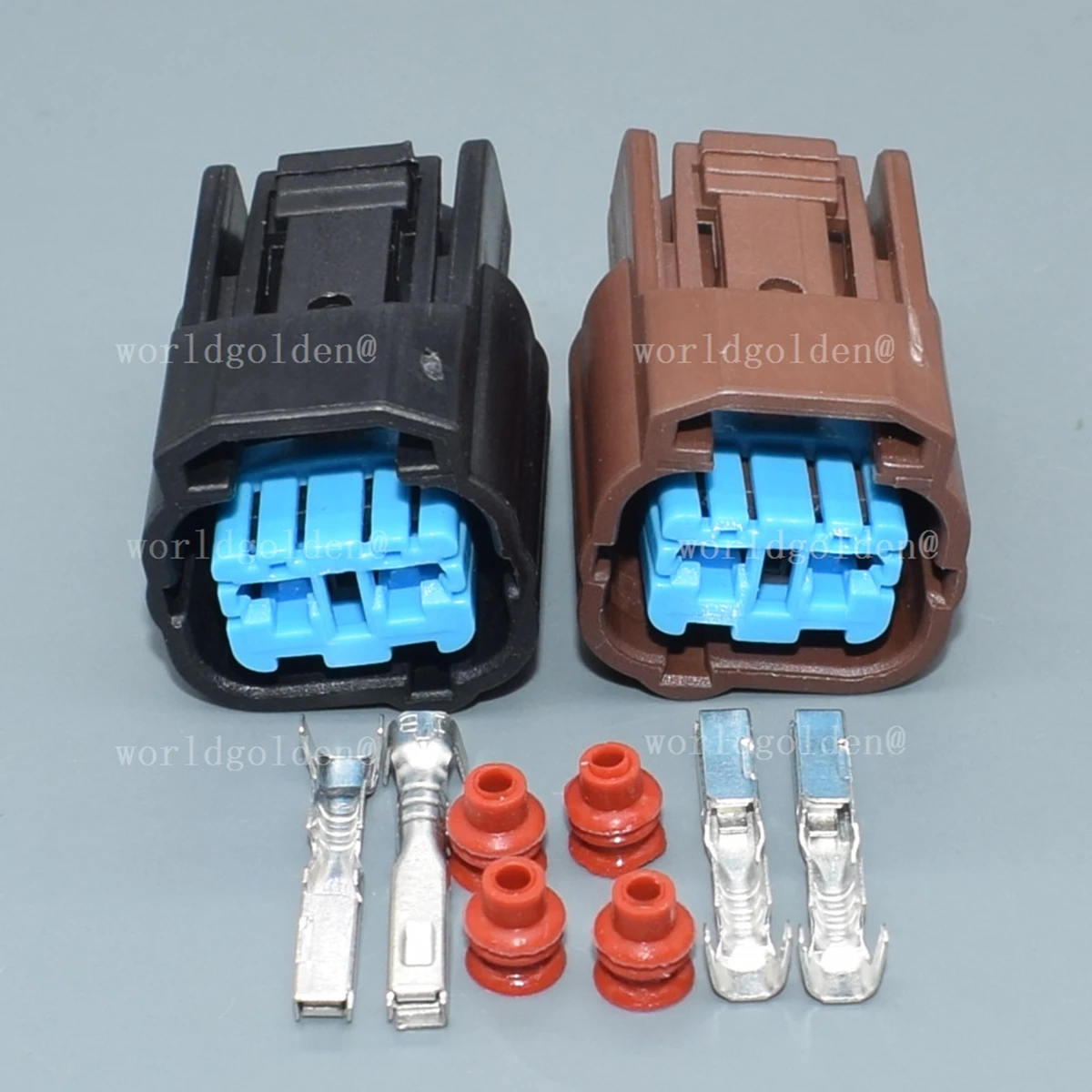 6189-0552 2 Pin Car Electrical Connector, Male Female Terminal with Red Waterproof Seal, for Vehicle Daily Maintenance & Repair