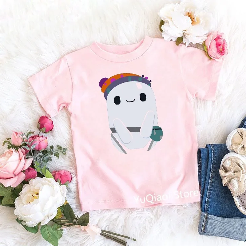 

Movie Cartoon Rons Gone Wrong T Shirt Pink T-shirt for Baby Kids Girl Summer Top Children Spring Autumn Winter Basic Tshirts